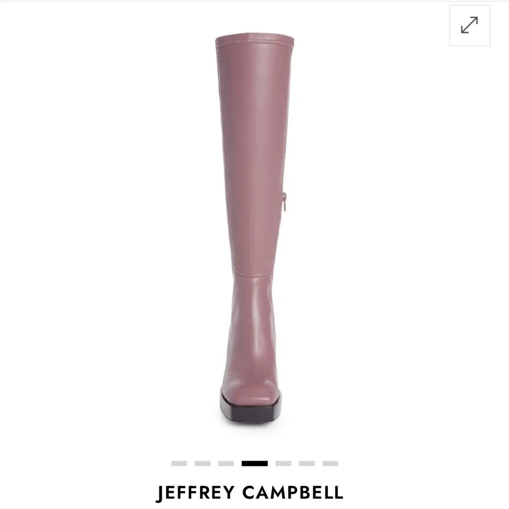 NWT Jeffrey Campbell Dauphin Knee-high Square-toe Heel Boots Size 10 Violet - Picture 6 of 16